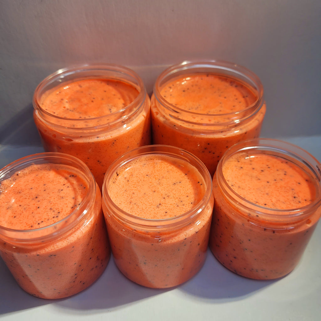 Mango Papaya Whipped  Foaming Sugar Scrub - Halian's Creations LLC