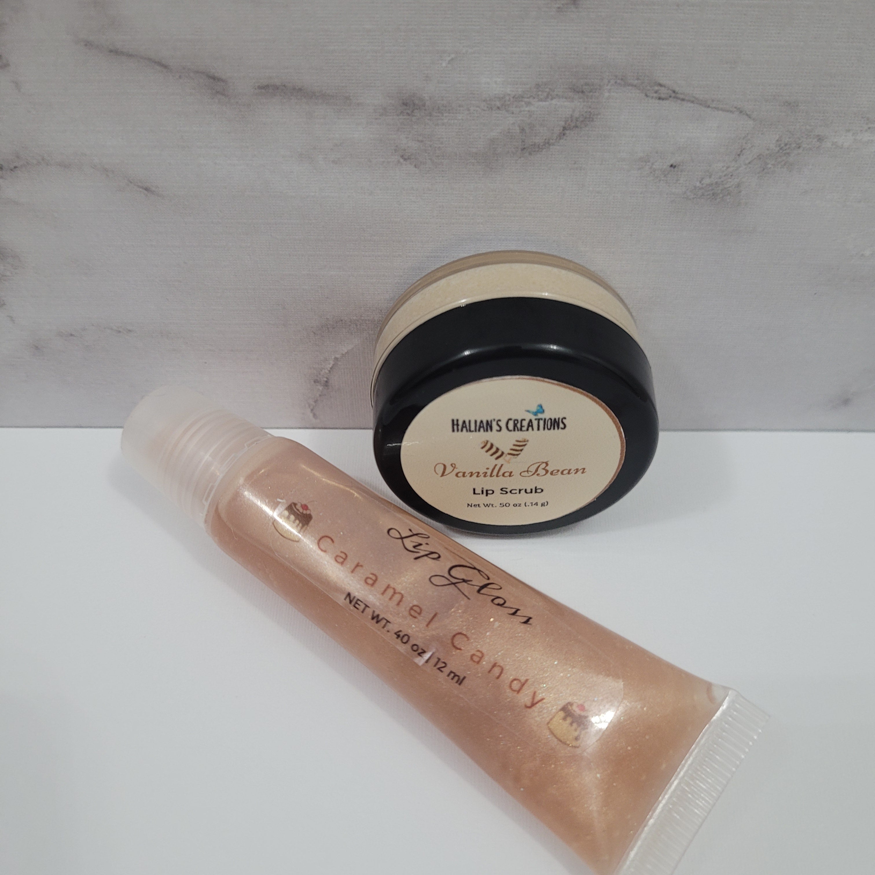 Moisturizing Lip Scrub & Lip Gloss set - Halian's Creations LLC