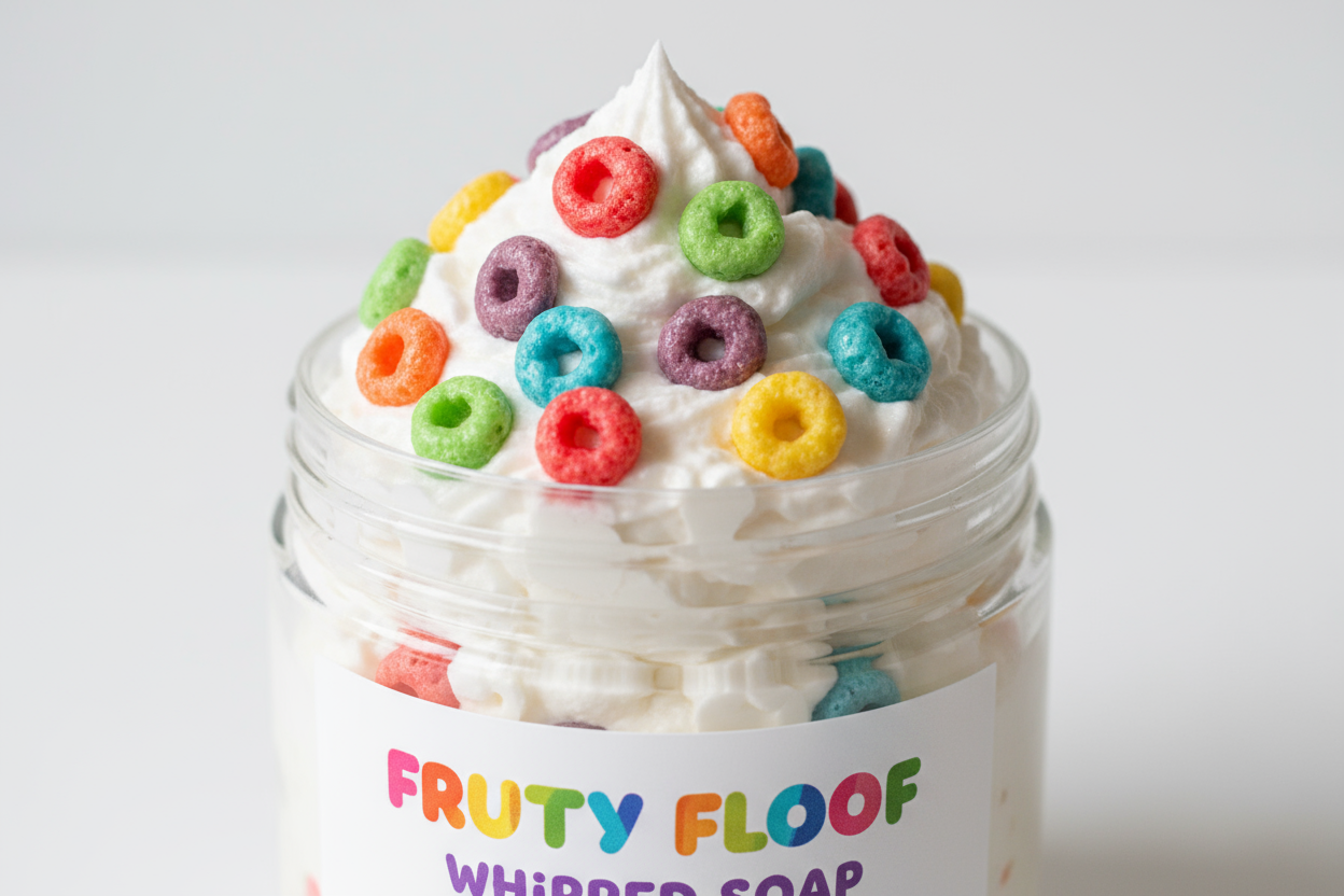 fruity loop whipped soap, with fruity rings and colors