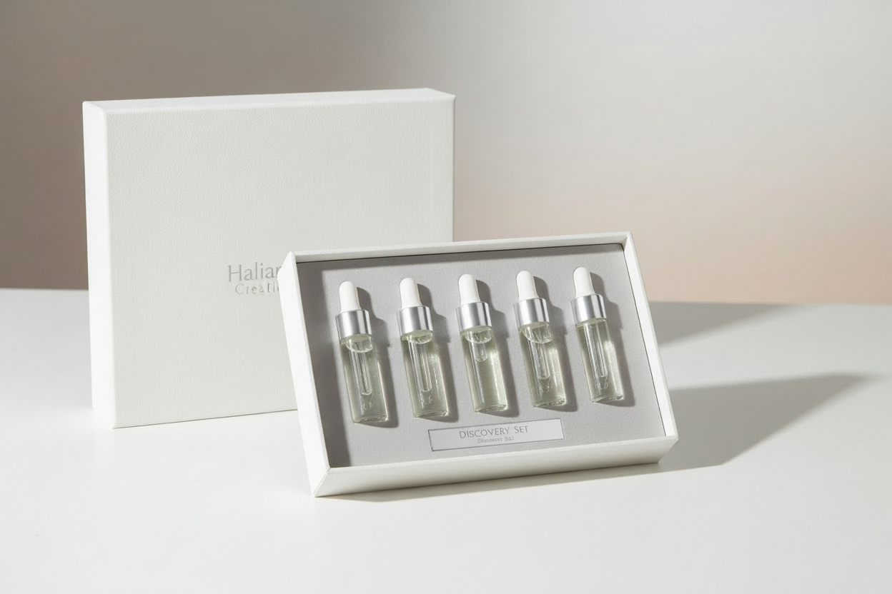 Perfume Oil Discovery Set – 5 × 5 ml Glass Droppers