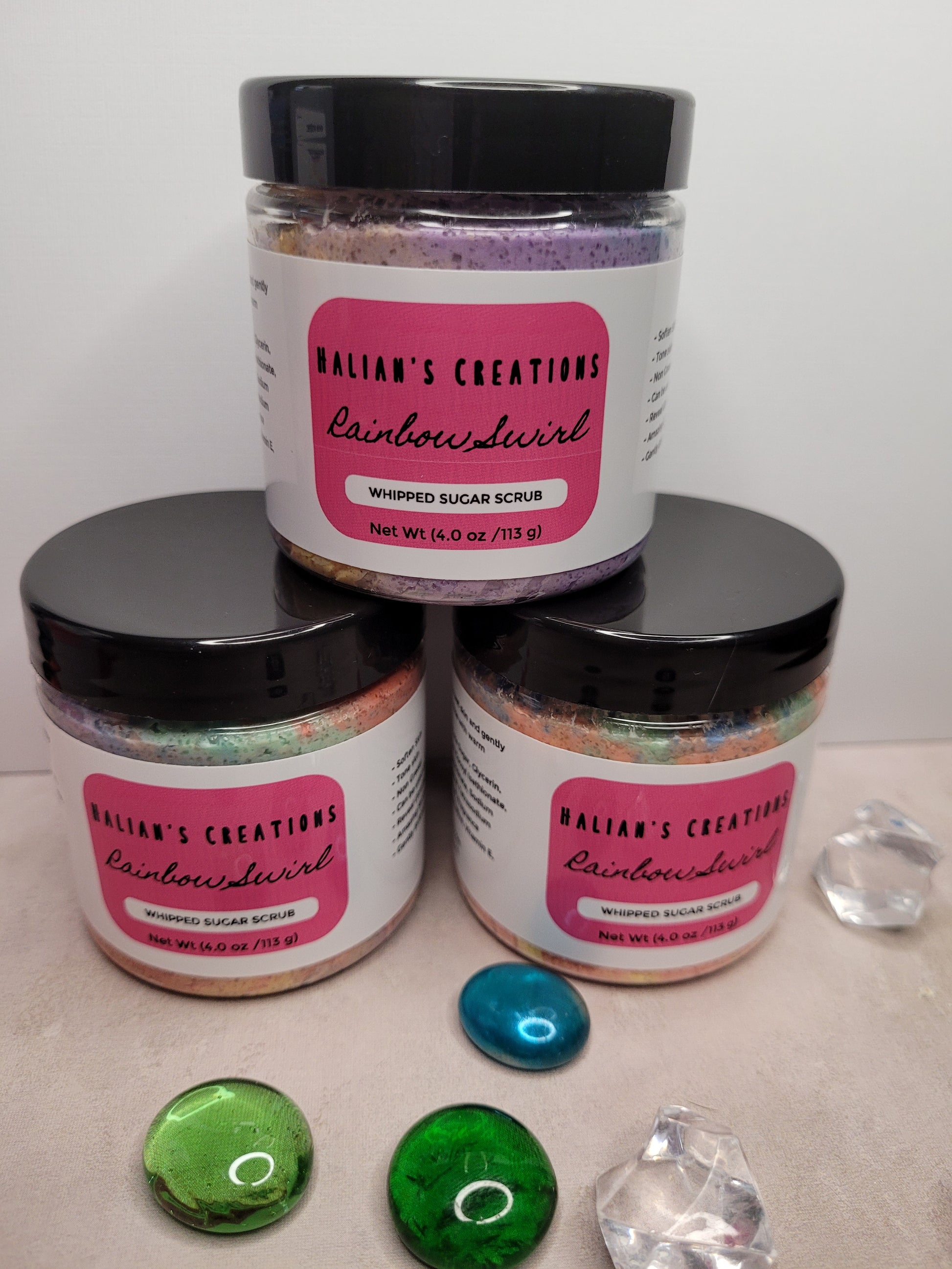 Rainbow Swirl Whipped Sugar Scrub - Halian's Creations LLC